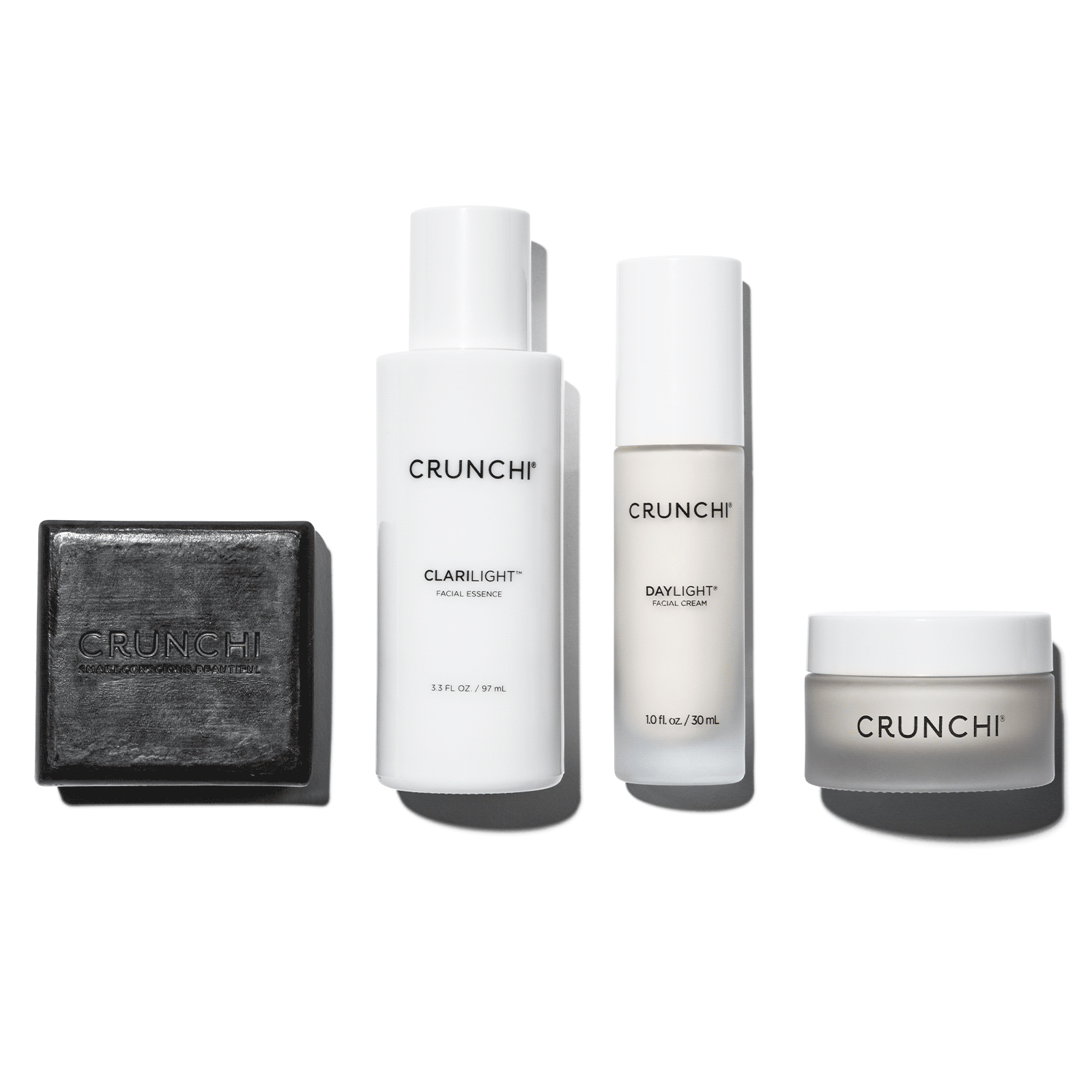 Crunchi bottles in a line up