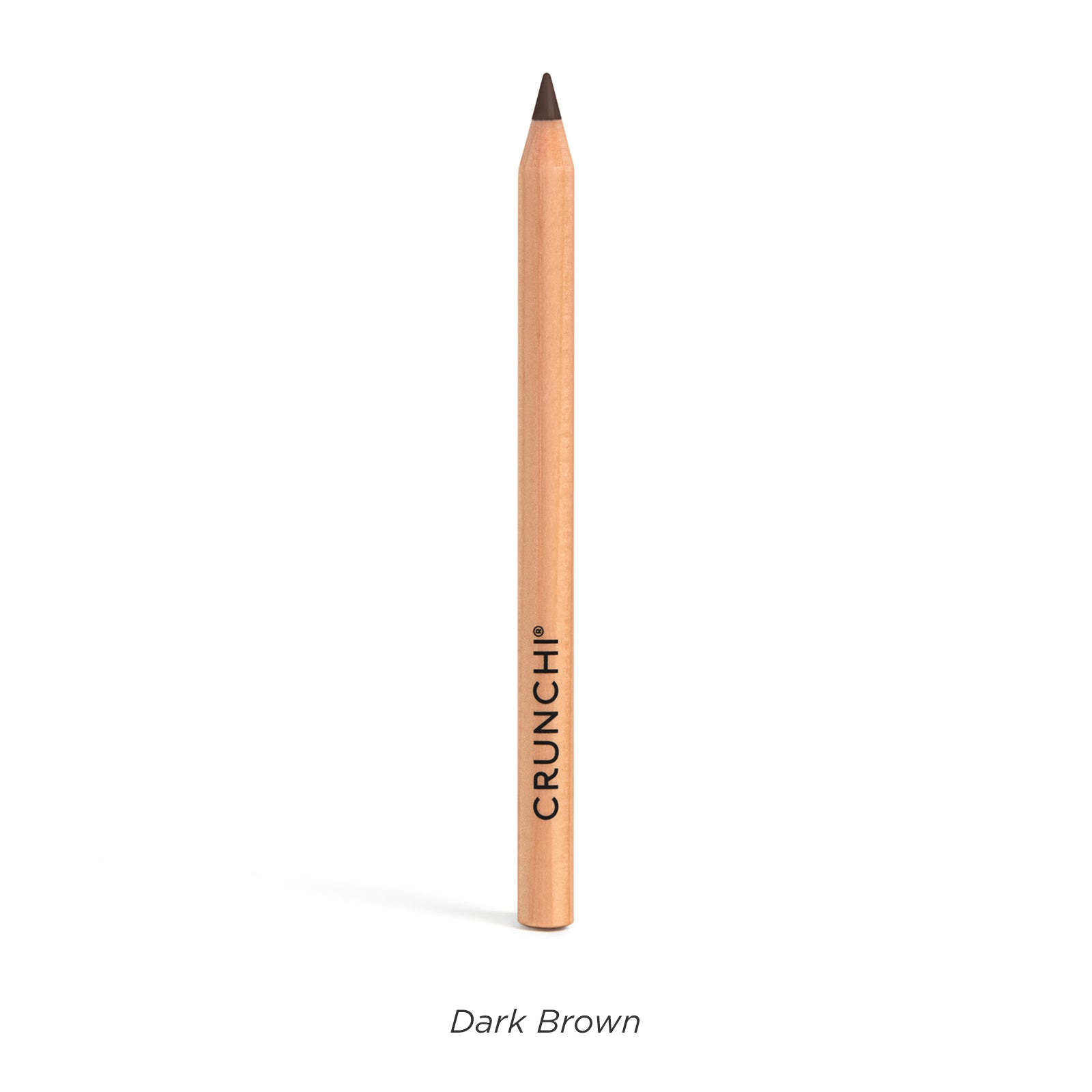 Dark brown eyeliner pencil with 'Crunch' branding on a white background
