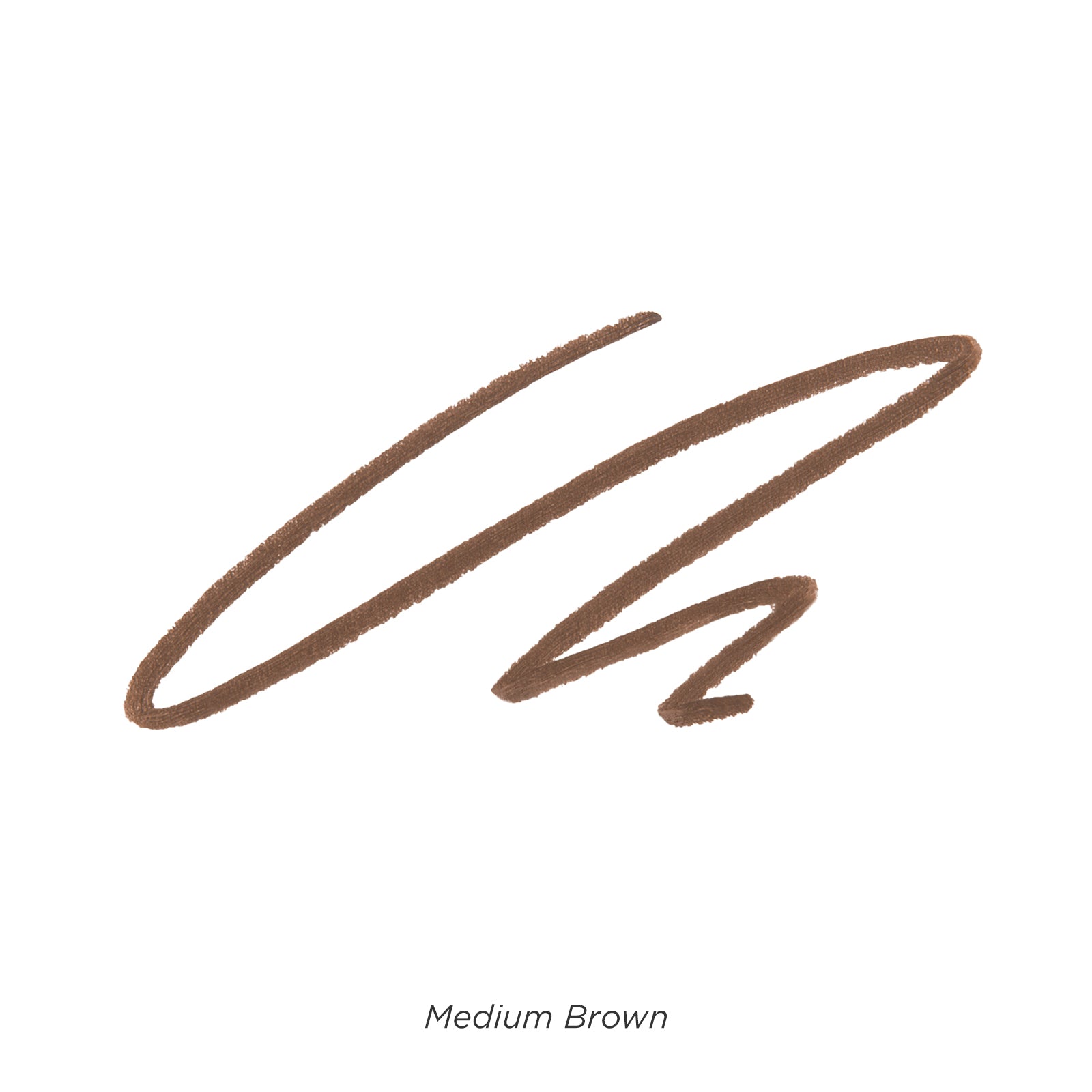 Wavy line sample in medium brown color on a white background